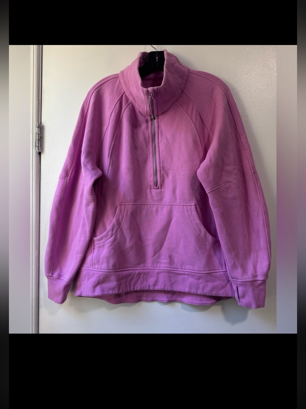 Lululemon Athletica Scuba Half Zip Sweatshirt M/L Pink Full Length